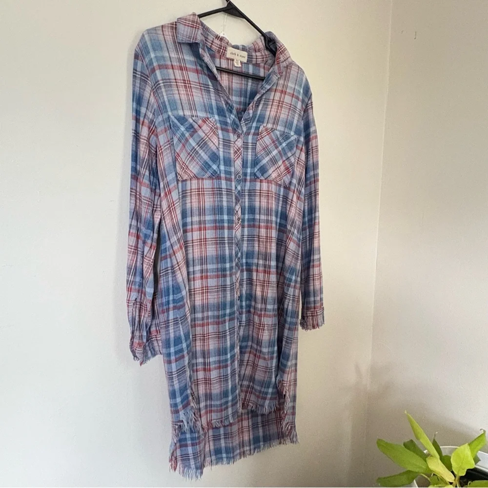 Anthropologie | Cloth & Stone Plaid Dress | - Picture 2 of 10